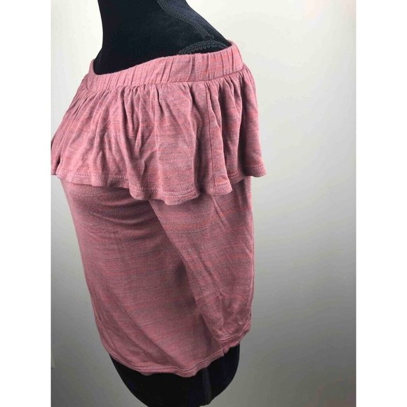 Anthropologie Dolan Left Coast Womens Charla Top Pink Off‎ Shoulder Ruffle S - Picture 8 of 9
